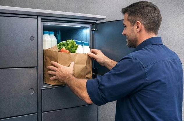 Loading groceries into SmartLocker